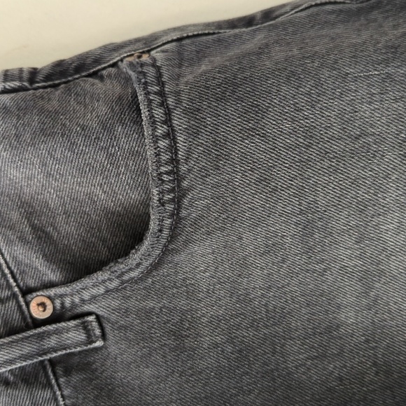 Agolde Criss Cross Upsized Denim Jean Shorts in Photogram Black - Picture 12 of 16